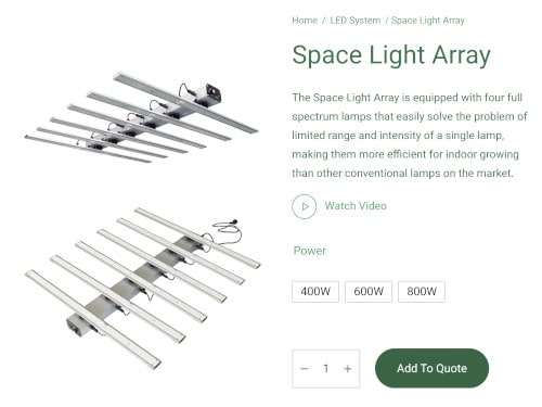 custom product page  on ecommerce website with add to quote button